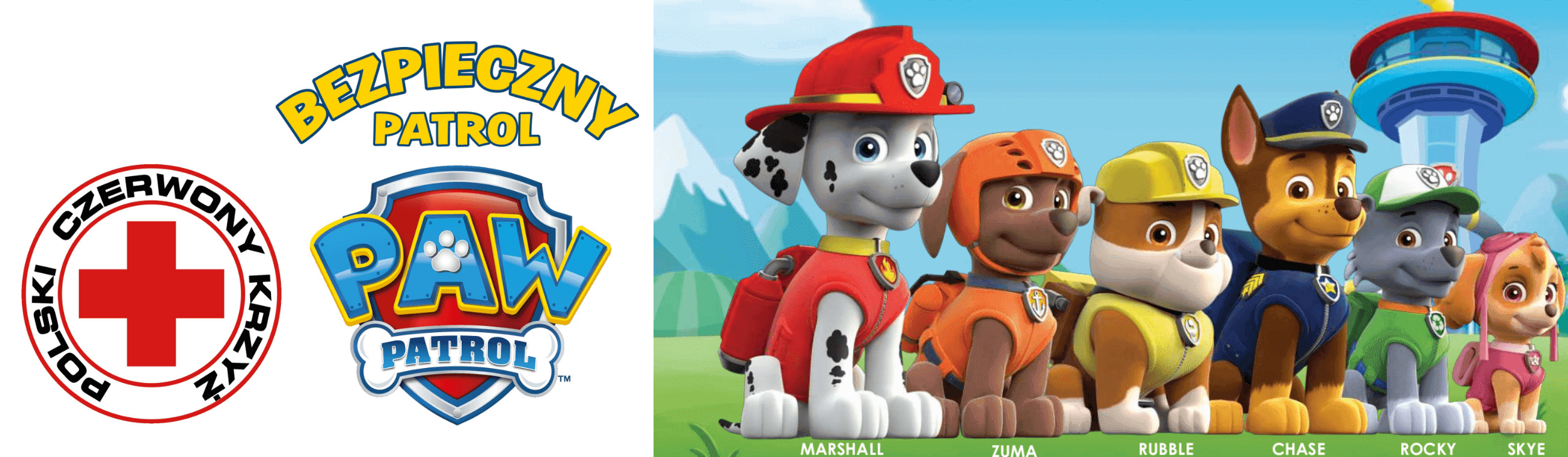 bezpieczny Patrol banner większy logos