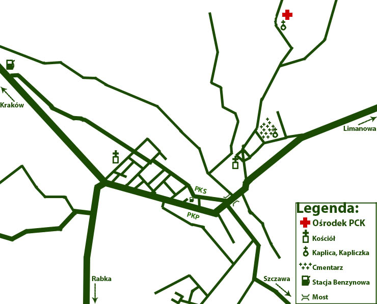 Ośrodek PCK w Mszanie Dolnej - mapa
